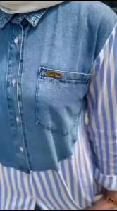 Aldira One Set Setelan Wanita Motif Jeans MIx Rayon Terbaru 2024