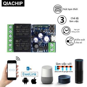 Mô-đun Công Tắc Thông Minh WiFi EWeLink 2 Kênh Bộ Thu Tín Hiệu Rơle 12V 24V 48V DC Điều Khiển Từ Xa Qua 2.4GHz Hoạt Động Với Alexa Cho Cửa Cổng Đèn LED