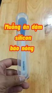 Muỗng ăn dặm cho bé muỗng ăn dặm silicon cho bé muỗng cảm ứng nhiệt thìa báo nóng cho bé thìa tập ăn dặm cho bé thìa silicon ăn dặm cho bé không BPA (tặng kèm hộp đựng muỗng)
