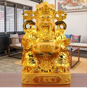 The God of Wealth Decorations Feng Shui Ornaments Get rich Lucky Chinese Style Blessing Living Room Display Housewarming Gifts TV Cabinet Decorations