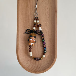Pop Mart Mobile Phone Charm Crying Baby Cute Grain Accessories Original Design Bag Lanyard Mushroom Coffee Beans Cellphone Chain