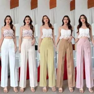 กางเกงขากระบอกตรง ผ้าทวิสทอญี่ปุ่น