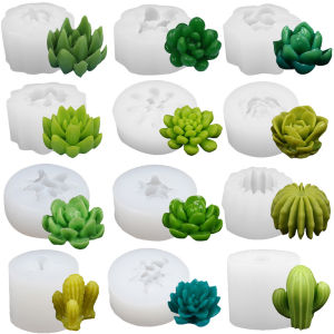 Cactus Succulents Silicone Mold DIY Cacti Plants Candle Soap Aroma Plaster Cement Wax Making Cake Dessert Mousse Resin Mold