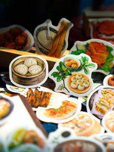 Global Cuisine Stickers 100 Pieces Hand-drawn Decorative Stickers for Bullet Journals Chinese And Japanese Recipe Stickers