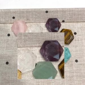 Natural Stone Rose Quartz/Amethyst Faceted Hexagon Pendant 20x23mm For Jewelry Making DIY Necklace Earrings Accessory