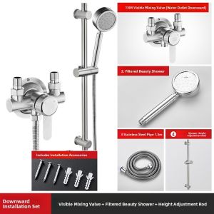 AZOS | Stainless Steel Mixing Valve Shower Set