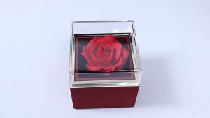 ( spot goods)Jhj0 1PC Eternal Rose Preserved Flower Jewelry Box Valentines Day Creative Design Marriage Proposal Rotating