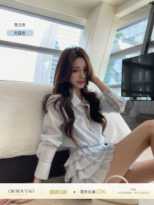 High-Intelligence Airy Elegant Silk Blouse Set