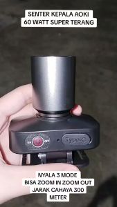 Senter Kepala LED Zoom AOKI AK-3685A & AK-3685K 60W Headlamp Laser Jarak Jauh