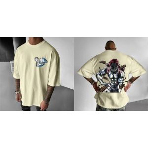 Bandai | Demon Slayer Akaza Pure Cotton T-shirt 2026 Summer Anime Double Sided Printed Loose Casual Parent Child Short Sleeve Top