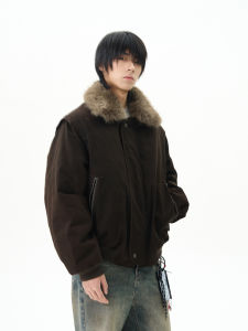 WLNEXT | American Style Fur Collar Designer Quilted Jacket