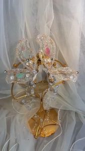 YADORNOS Jepit Rambut Kupu-Kupu Kristal Peri - Set Klip Samping Sayap Kupu-kupu - Klip Samping Telinga Putri Duyung Warna-warni - Jepit Rambut Rumbai Manik-manik Berlian Berkilau - Murni Buatan Tangan - Bahan Berkualitas Tinggi Tidak Mudah Berubah Warna