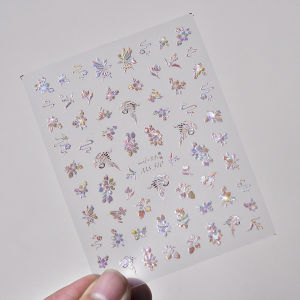 Shiny Flower Crane Pearl Rhinestone Chinese Dressy Phoenix Soft Relief Embossed 3D Self Adhesive Nail Art Sticker Manicure Decal