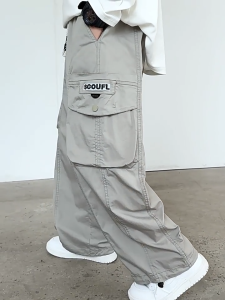 กางเกงเด็กผู้ชายสไตล์เวิร์กแวร์ กางเกงเด็ก กระเป๋าหลาย ผ้าคุณภาพดี เวอร์ชั่นเกาหลี ใหม่สําหรับปี 2025