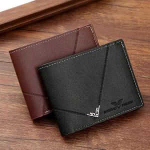Mens Slim Money Clip Wallet Credit Card ID Holder Casual Male Leather Short Multi Card Holder Purses Business Man Bifold Wallet