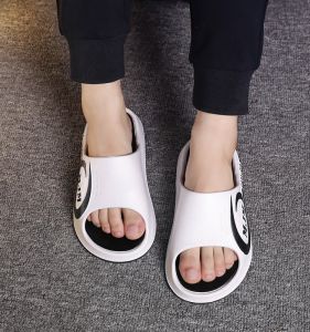 Trendy Youth Mens Slip-On Sandals Wear-Resistant Thick Bottom Massage Outdoor Slippers Easy to Wear Summer Flat Heel Plastic