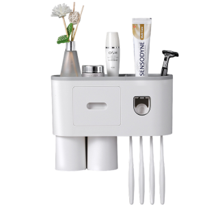 Toothbrush Rack with Built-in Automatic Toothpaste Dispenser and Cup Magnetic Storage YSJ1/YSJ2