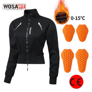 WOSAWE Winter Motorcycle Jacket Women Motorbike Riding Armor Coat With CE Certified Protective Pads Casual Moto Riding Clothes