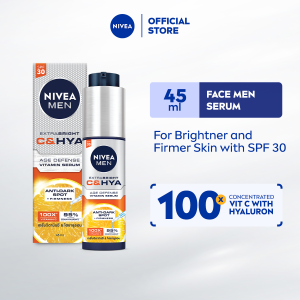 NIVEA MEN Extra Bright C&HYA Age Defense Vitamin Serum SPF 30 45ml / Anti Aging / Serum Muka Lelaki