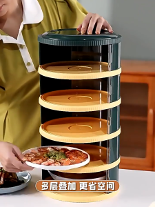 3/4/5 Layer Stackable Insulation Food Cover Transparent Food Dustproof Cover Tudung Saji Bertingkat Home Kitchen fridge Insulation Dish Cover食物防尘盒 ﻿