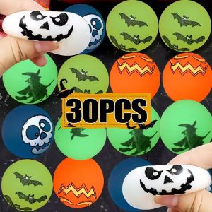 10/20/30Pcs Halloween Luminous Scary Bouncy Ball Toys Glow in The Dark Eyeballs Haunted House Horror Props Halloween Supplies Kids Toys Gift