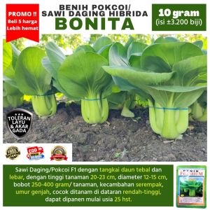 [BELI 5 LEBIH HEMAT] benih pokcoi / sawi daging / pakchoy / sawi sendok BONITA 10 gram (3.200 biji) Toleran Layu dan Akar Gada Benih Premium | Setipe nauli sawi flamingo