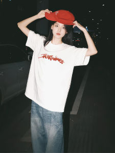 เสื้อยืดคอกลมแขนสั้นผ้าฝ้ายสีขาวสำหรับผู้หญิง ทรงหลวมสบาย ๆ สำหรับฤดูร้อน สไตล์เกาหลี เสื้อผ้าทำงาน แฟชั่นสตรีท เสื้อผ้าทำงาน