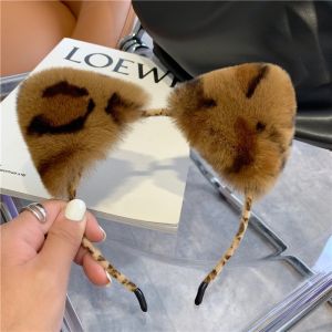 Face Wash Hair Bands Womens Real Rex Rabbit Fur Cat Ears Hair Accessories Online Influencer Cute Stuffed Headdress Young Adult Hairpin Hair Hoop