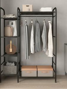 Floor coat rack household bedroom storage rack balcony clothes rack indoor simple clothes rack