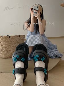 Sweet Mary Jane Half Slippers Womens Summer Outdoor Versatile Slip-Resistant Beach Shoes Thick Bottom Anti-Slip Sandals