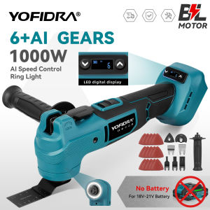 YOFIDRA 1000W Oscillating Multi Function Tool Electric Saw Trimmer Cutting Sanding DIY Power Tool For Makita 18V Battery Pin