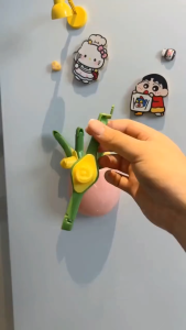 Magnetic Sealing Clip Refrigerator Magnet Kitchen Microwave Magnetic Storage Box Flower Seasoning Sealing Clip