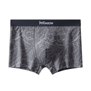 miiow | Mens Cotton Underwear Breathable Boxer Shorts Antibacterial Comfortable Large Size Briefs Mid Waist Flat Angle Pants