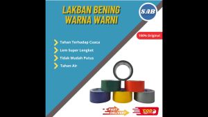 Lakban Bening Warna Warni Tebal 2 Inch 45Micron POLLAK 48mm x 50 Meter