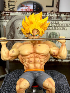 Dragon Ball Goku Figurine Car Decor Birthday Gift for Boys Muscle Creative High Aesthetic Value GK Red Color Cartoon PVC Material