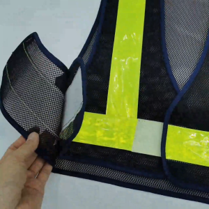 Reflector  V-Netting Vest  COD  Safety Vest V-Netting Black C/W Yellow Reflector With Pocket (Ready Stock)