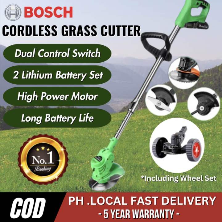 Bosch 388v Cordless Grass Cutter Electric Lawn Mower Grass Trimmer