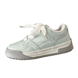 รองเท้าผ้าใบพื้นแบนทรงสี่เหลี่ยมกลมสำหรับผู้หญิง สีเขียวมิ้นต์ รองเท้าลำลอง รองเท้ากีฬา รองเท้าเดิน รองเท้าบู๊ตส้นแบน ทรงสี่เหลี่ยมกลม รองเท้าผ้าใบพื้นแบนสำหรับผู้หญิง