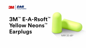 USA 3M E-A-Rsoft Yellow Neons Red Flame Blast 311 Corded Ear Plugs | NRR 33 dB Maximum Noise Reduction | Soft Foam Comfort for Work Study Sleeping