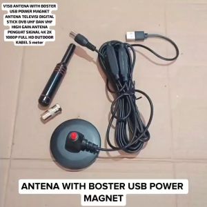 Antena V158 ORI dengan Booster USB Power Magnetik TV Digital Mini