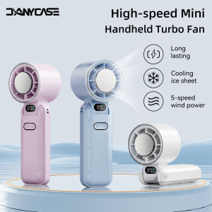 DANYCASE Kipas Mini kecepatan tinggi semi-konduktor kipas angin pendingin Turbo kuat genggam portabel isi ulang USB 5 kecepatan kipas angin kuat