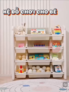 Kệ Đựng Đồ Chơi V-Baby K1 Thiết Kế Bo Tròn An Toàn Màu Pastel Tiện Lợi Cho Phòng Bé