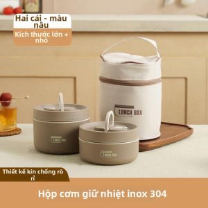 Hộp Cơm Bằng Inox Dạng Bát Súp Tròn Kiểu Nhật Đem Đi