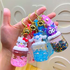 Gantungan Kunci Tas serbaguna Ganci kawaii floating key chain Karakter sanrio Water Bubble Gliter