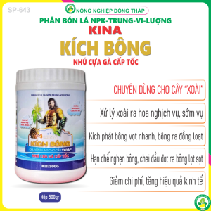 Phân Bón Lá NPK-TRUNG-VI LƯỢNG KINA KÍCH BÔNG Chuyên Dụng Cho Xoài - Hộp 500G