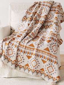 Bohemian Airline Blanket Knitted Cotton Polyester Cover Leg Office Nap Air Conditioned Sofa Small Throw Shoulder Wrap Blanket