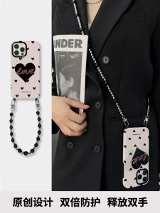 Creative Heart Shaped Phone Case with Lanyard Crossbody Design Compatible with iPhone 15 pro Max Apple Xiaomi 14 Huawei Pura70 Mate60X100 Magic6