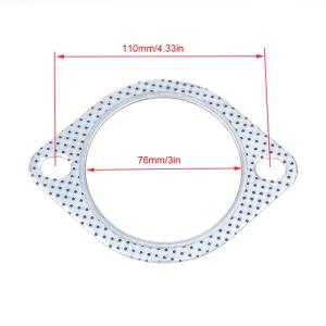 OUHOE | NEW 1Pc Car Exhaust Downpipe Flange Gasket 51/55/60/63/70/76MM Exhaust Pipe Intakes Tube Gasket Universal Two Holes