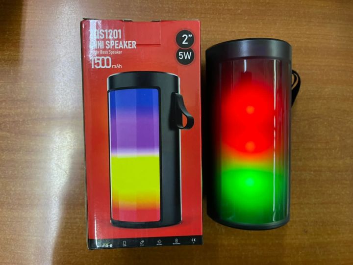 ZQS1201 Outdoor Mini LED RGB Light BT Speaker Super Bass Loudspeaker ...