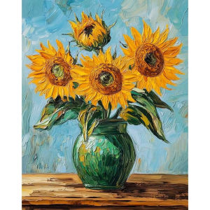 Acrylic Paint By Numbers Sunflower Theme Painting By Numbers on Canvas Coloring By Number for Adults Paint Digital Art